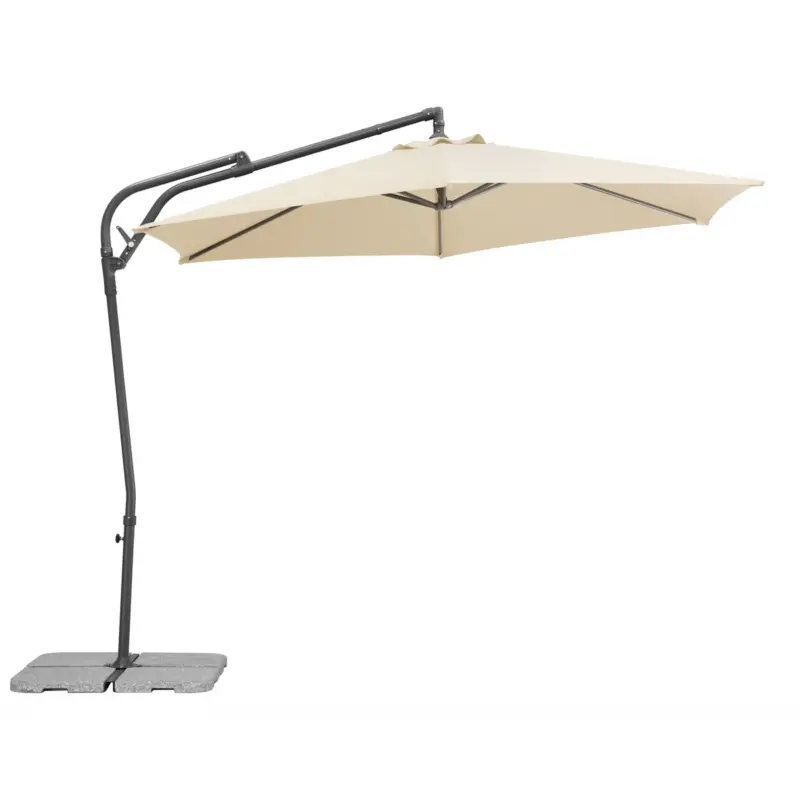 Markenware Pendelschirm 'Genua', Ø ca. 300 cm, natur