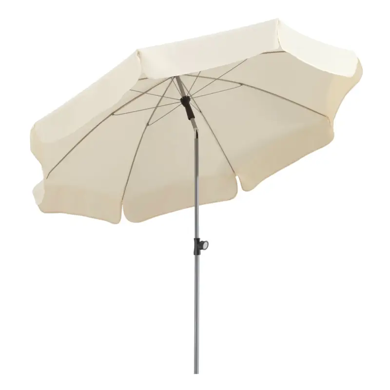 Geprüft Mittelstockschirm 'Locarno', Ø 200 cm, natur