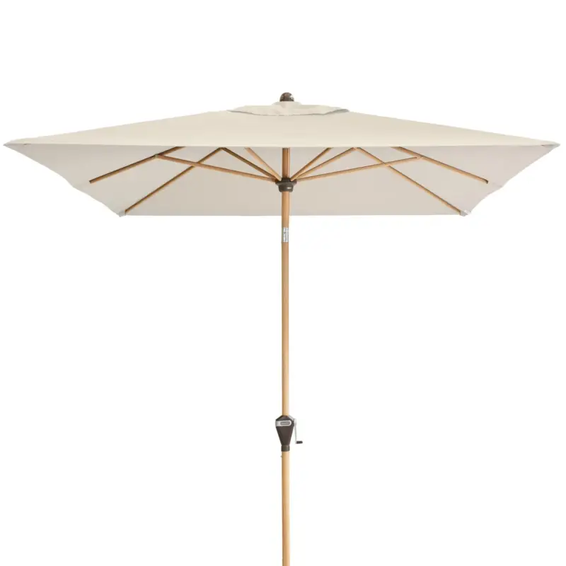 Aktuell Doppler Kurbelschirm 'Alu-Wood Ultra', natur, ca. 300 x 200 cm