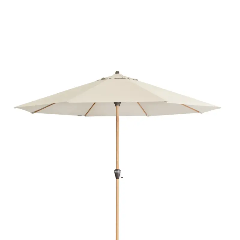 Schneller Versand Doppler Kurbelschirm 'Alu-Wood Ultra', natur, Ø ca. 350 cm