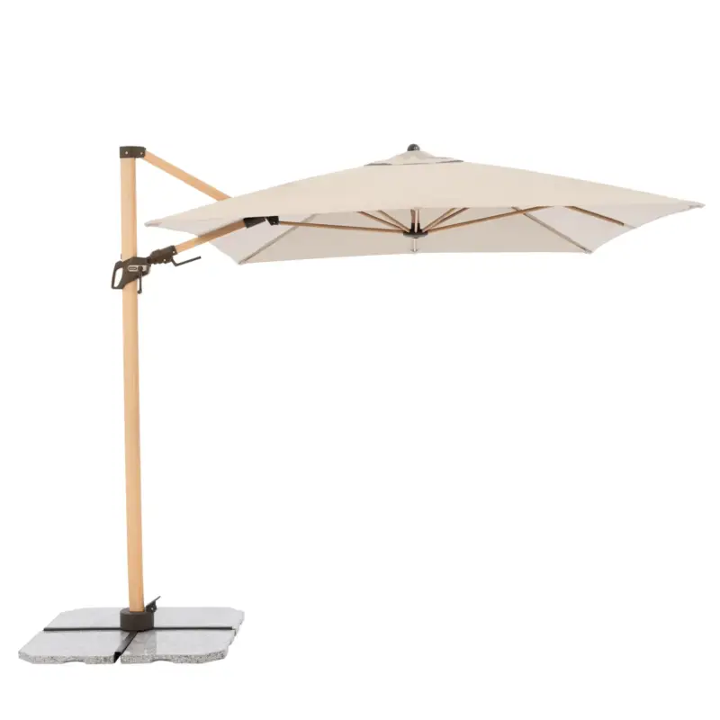Nur Heute Doppler Pendelschirm 'Alu-Wood Ultra AX', natur, ca. 300 x 220 cm