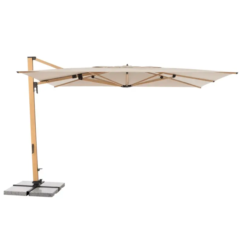 Doppler Pendelschirm 'Alu-Wood XL LED Ultra', natur, ca. 400 x 300 cm Neue Ware