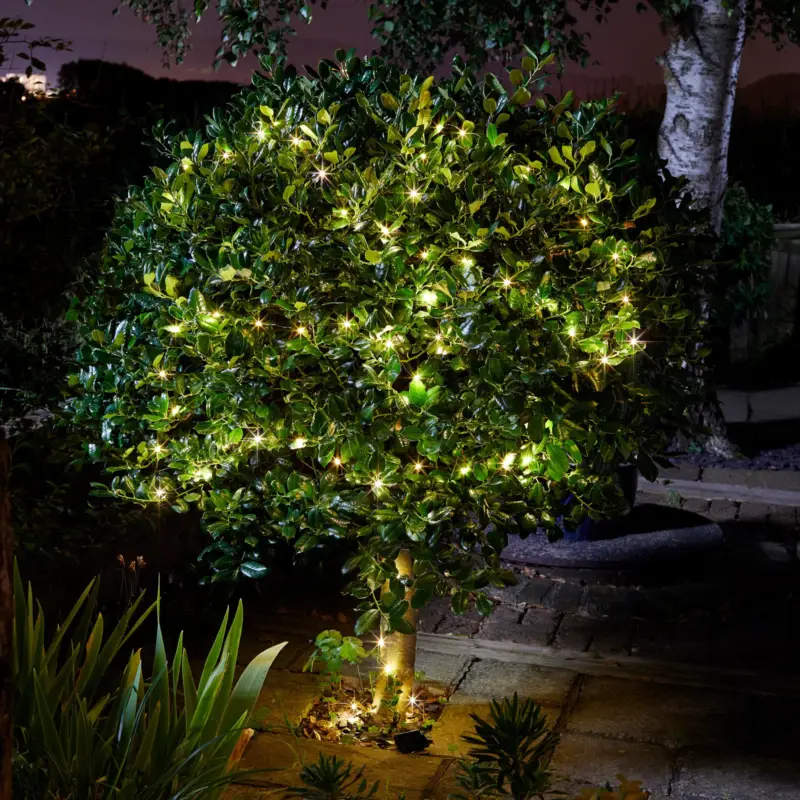 Solar Lichterkette Glühwürmchen, 200 LEDs, warmweiß, 11,8 m Schneller Versand