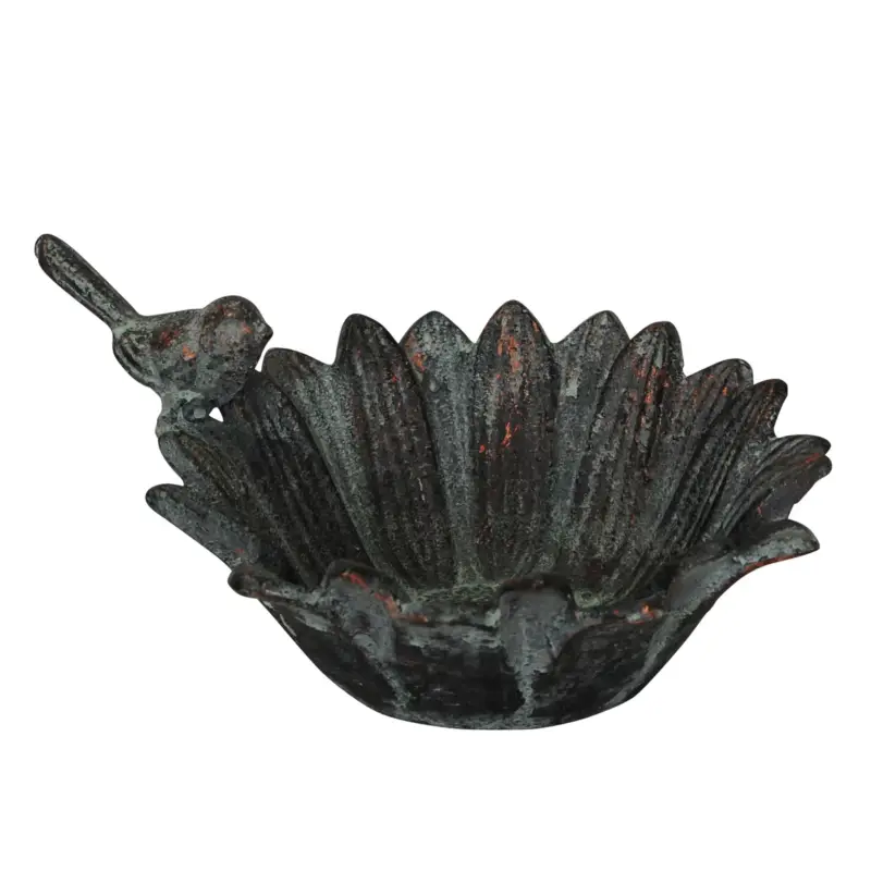 Vogeltränke, braun-grün, Gusseisen, ca. Ø 15 cm Zertifiziert