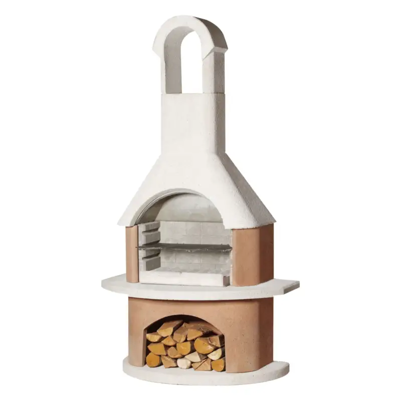 Expressversand Buschbeck Grillkamin 'Bali', weiß/terrakotta, Höhe ca. 203 cm