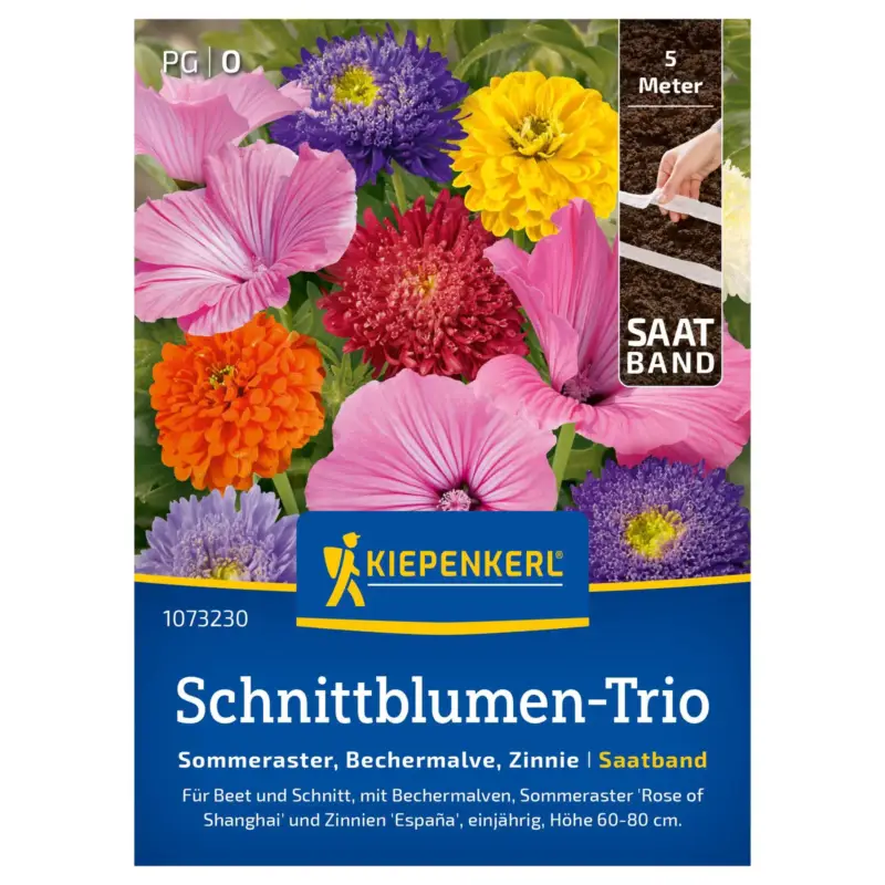 Kiepenkerl Saatband-Trio Schnittblumen Aster, Malve & Zinnie Neu