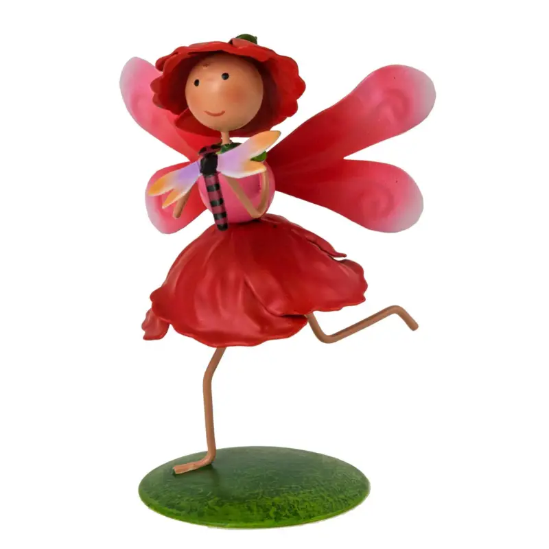 Top-Seller Gartendeko Fee 'Poppy Mohn', rot, ca. 6 x 8 x H9 cm