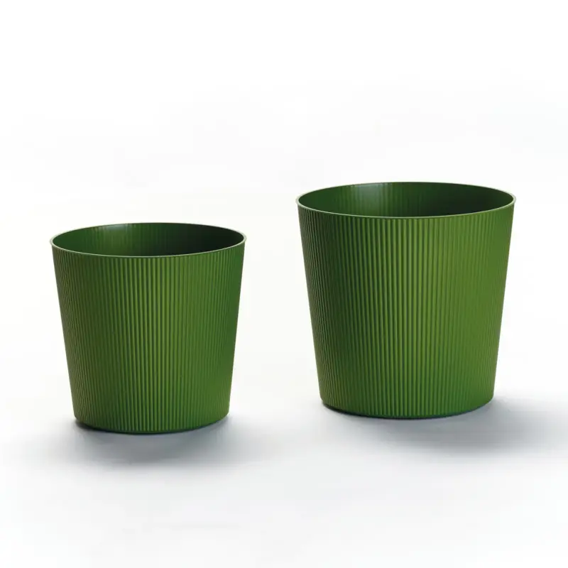 Euro 3 Plast Pflanzgefäß 'Fyre', olivgrün, ca. Ø 35 x H 34 cm Neu