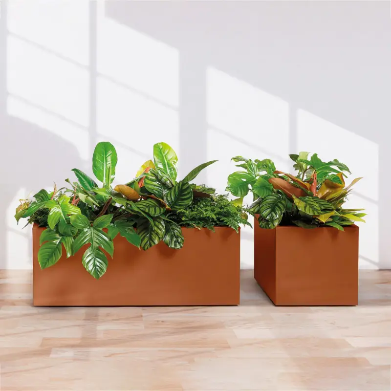 Beliebt Euro 3 Plast Pflanzkasten 'Kebe', rost, ca. 39,5 x 39,5 x H 39,5 cm