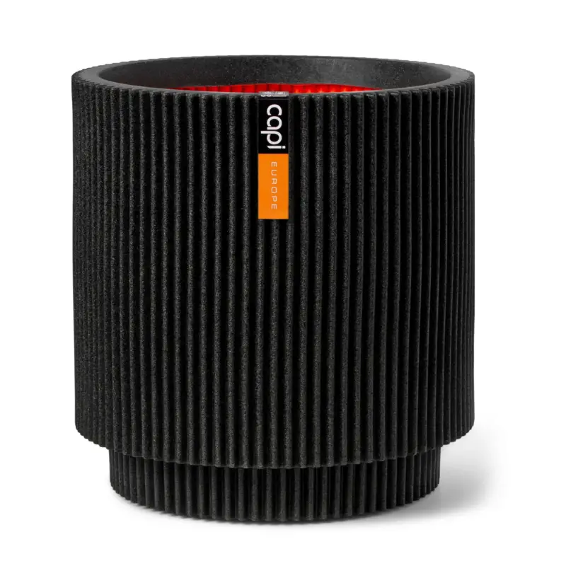 Capi Europe Pflanzgefäß 'Groove Zylinder', schwarz, ca. Ø 36 x H 38 cm Kracherpreis