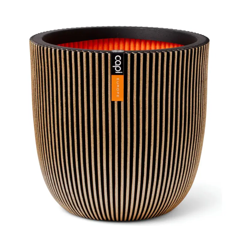 Capi Europe Pflanzgefäß 'Groove', schwarz/gold, ca. Ø 54 x H 52 cm Mega-Angebot
