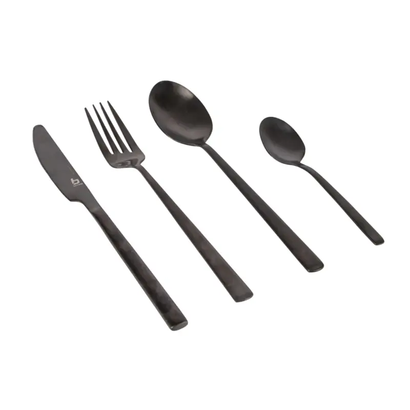 Bo-Camp Besteckset 'Ballona', 16tlg., schwarz, Edelstahl Mega-Angebot