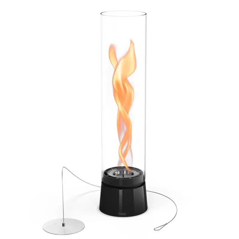 Höfats Tischfeuer 'Spin Air 1200', schwarz, Edelstahl, Ø13,8 x H54 cm Markenware