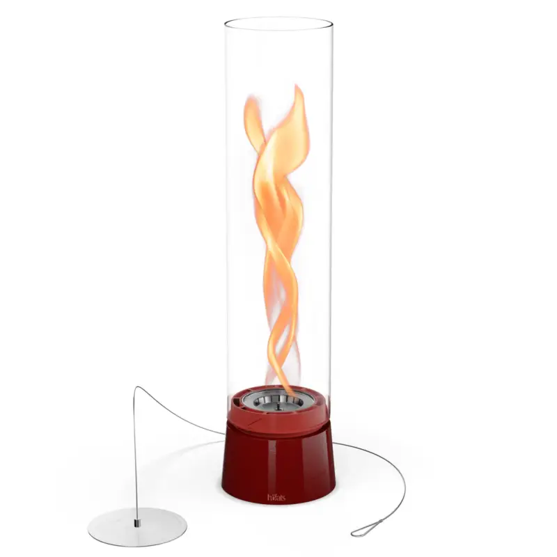 Höfats Tischfeuer 'Spin Air 1200', rot, Edelstahl, Ø13,8 x H54 cm Neue Ware