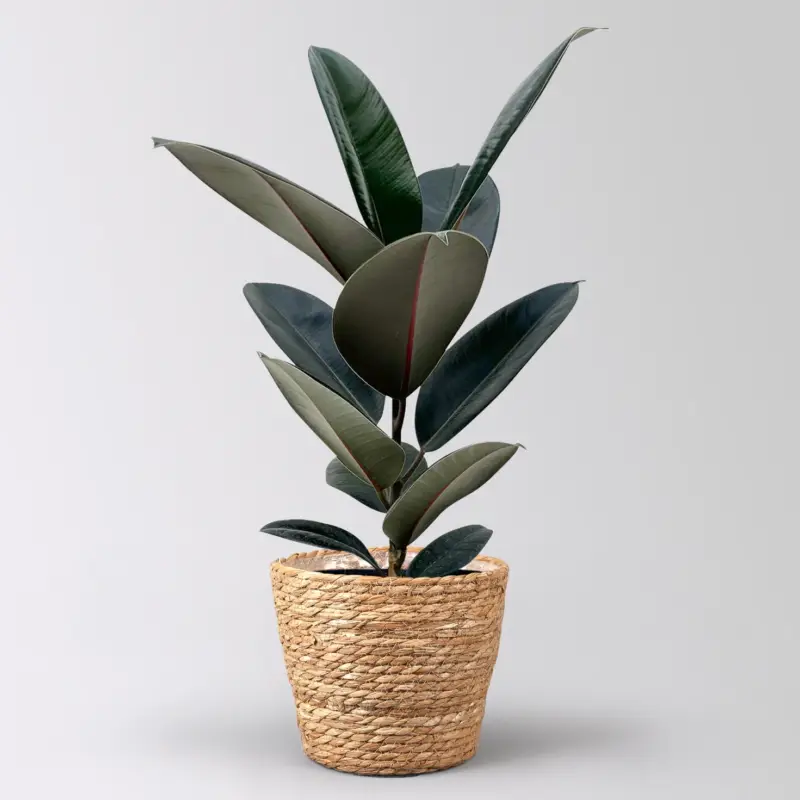 Super-Preis Gummibaum 'Abidjan' in Korb Osaka, Topf-Ø 17 cm, Höhe ca. 55 cm
