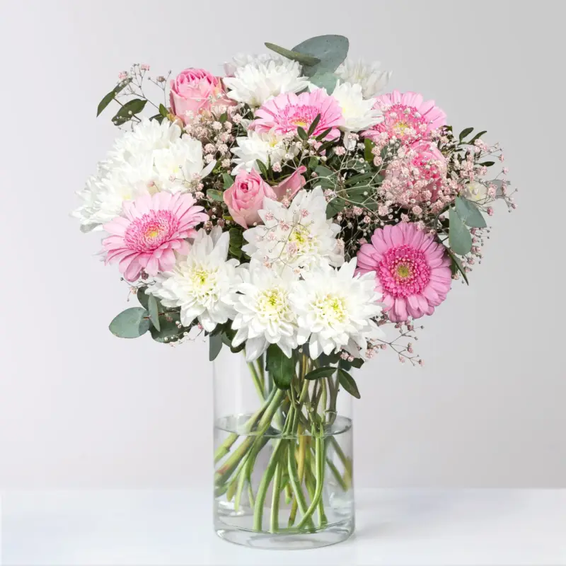 Sonderaktion Blumenstrauß 'Prima' rosa, handgebunden