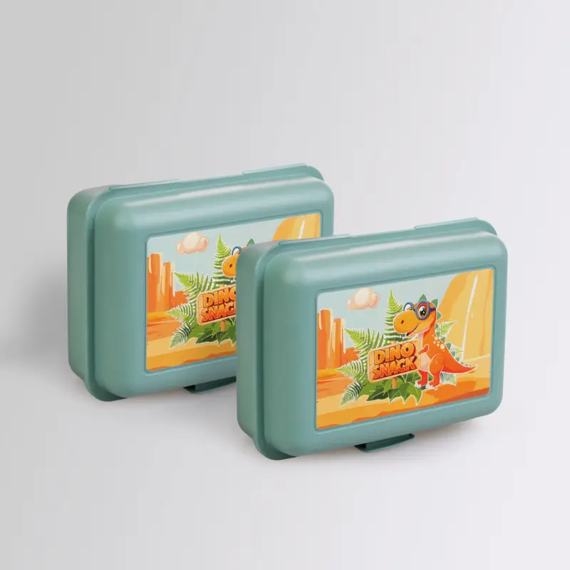 Markenprodukt Brotdose Dino Snack®, grün, 2 Stück