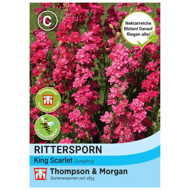 Thompson & Morgan Rittersporn 'King Scarlett', rosarot Nur Für Kurze Zeit