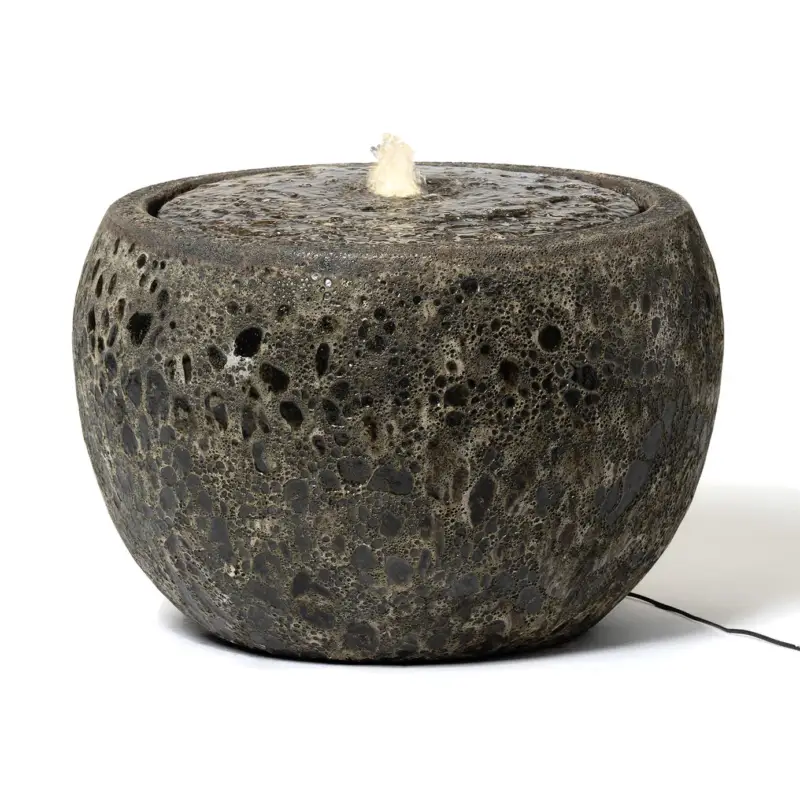 Kirschke Steingutbrunnen 'Maui', gelb/schwarz, Ø 53 x H 38 cm Jetzt Kaufen