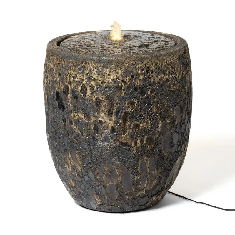Kirschke Steingutbrunnen 'Fuerte', gelb/schwarz, Ø 54 x H 60 cm Top-Seller