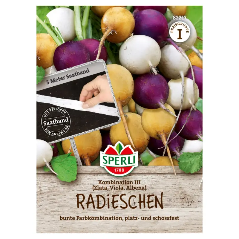 Schnäppchen Sperli Saatband Radieschen 'Kombination III', bunt, 5 m