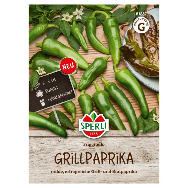 Zertifiziert Sperli Saatgut Grillpaprika 'Friggitello', grün