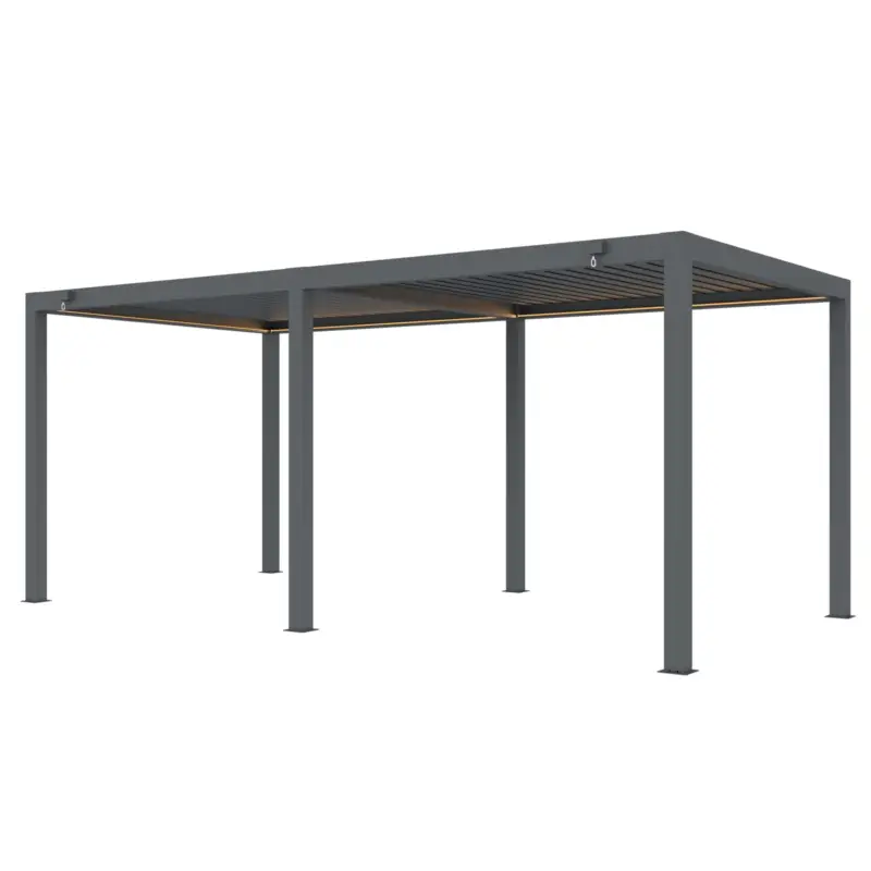 Pergola mit LED, anthrazit, ca. 300 x 600 x H 250 cm Saisonangebot