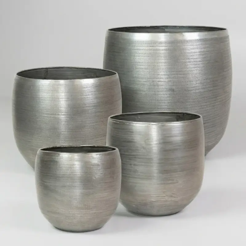 Markenware Kölle Pflanzgefäß 'Rowen', silber, 4-teilges Set