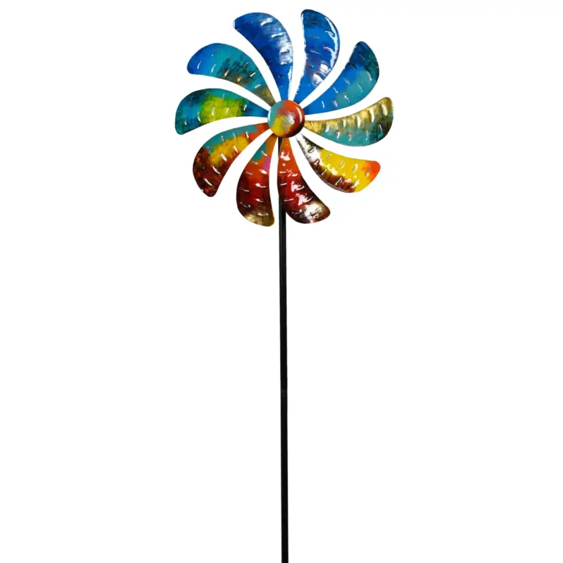 Zertifiziert Windrad auf Stab, bunt, Höhe ca. 160 cm