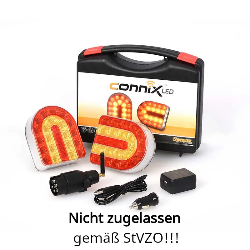 Meistverkauft Connix Leuchtensatz | LED Funk - Anhängerbeleuchtung | wiederaufladbar - magnetisch - kabellos