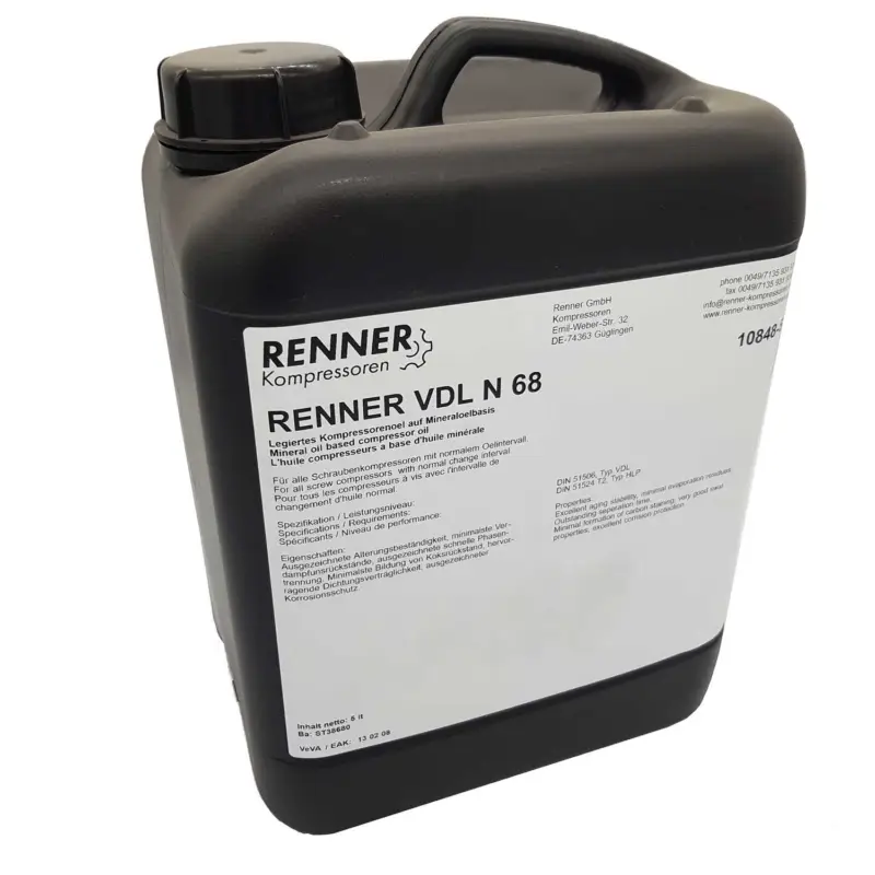 Super-Preis Öl Schraubenkompressor Renner I und II 5 Liter Merlin