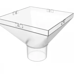 Trichter PVC transparent milchig für 75 mm Fallrohr Geprüft
