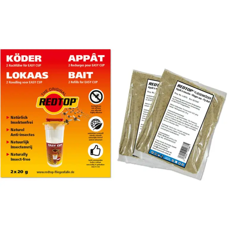 REDTOP® Fliegenfalle Nachfüllpack EASY CUP | 2 x 20 g Letzte Chance