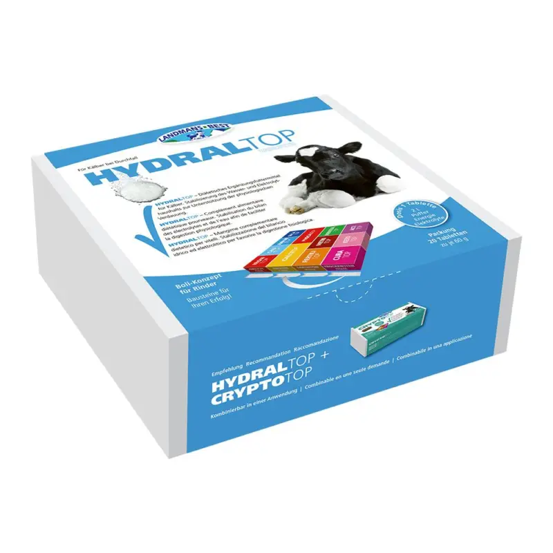Jetzt Bestellen HYDRALTOP Elektrolyt Tablette bei Kälberdurchfall (20 Boli) | LANDMANS BEST