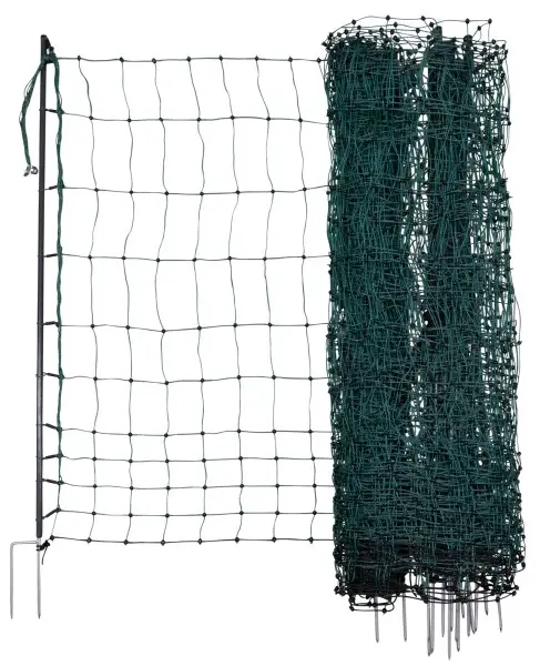 Leitendes Geflügelnetz Premium, grün,50m 122cm, Doppelspitze Ako Bestseller