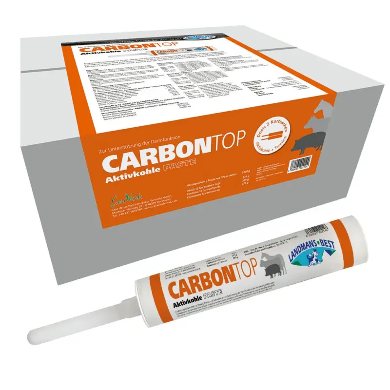 Preiswert CARBONTOP Aktivkohle-Paste (12 Stück) - Darmregulation für Rinder, Pferde u. Schweine | LANDMANSBEST