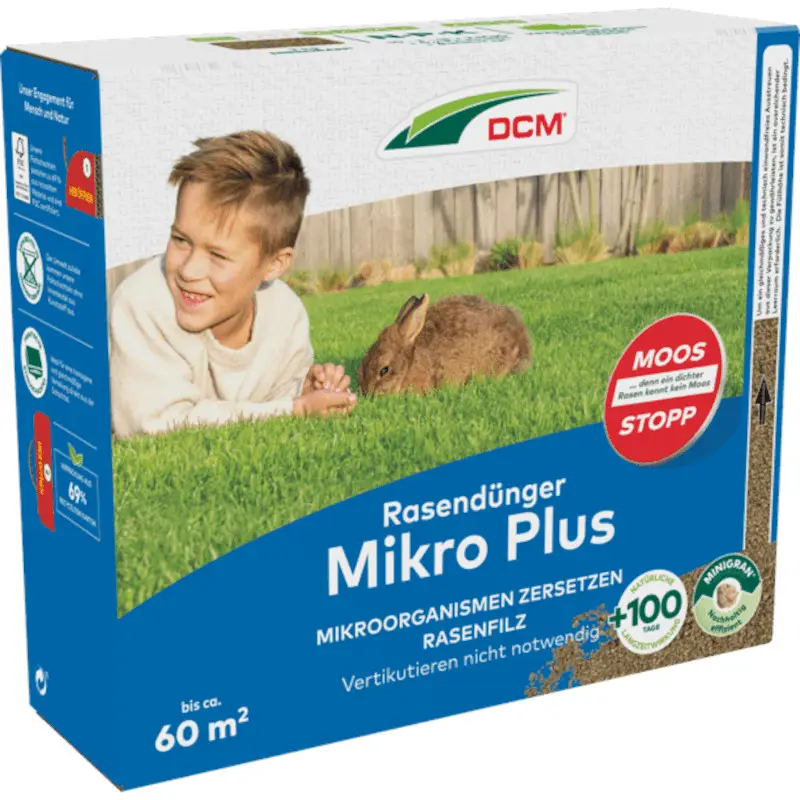 Neu Rasendünger Mikro Plus | 3 kg - ca. 60 m² | MOOS-STOPP | Cuxin DCM