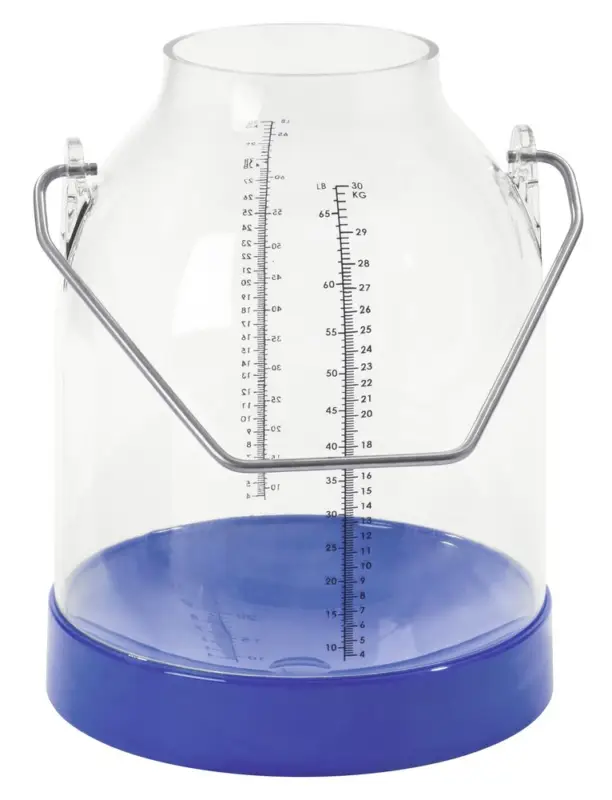 Melkeimer 30 L transparent | blau | PVC Eimer durchsichtig mit Skala Schneller Versand