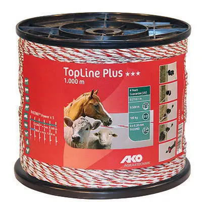 Weidezaunlitze TopLine Plus 1.000m TriCOND Neue Kollektion