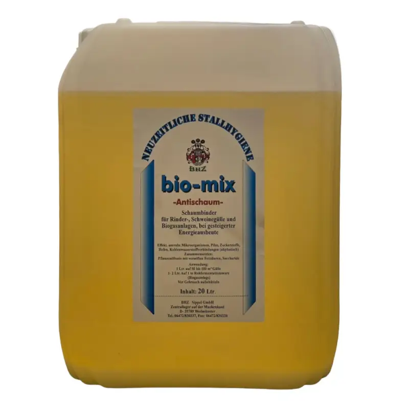 bio-mix Antischaum 20 Liter – Gegen Schaumbildung bei Gülle | Schaumbinder Super-Preis