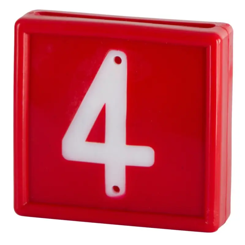 Nummernblock 10 St. zum einschlaufen in Halsband bis 40 mm rot Nr. 4 Versand Am Gleichen Tag
