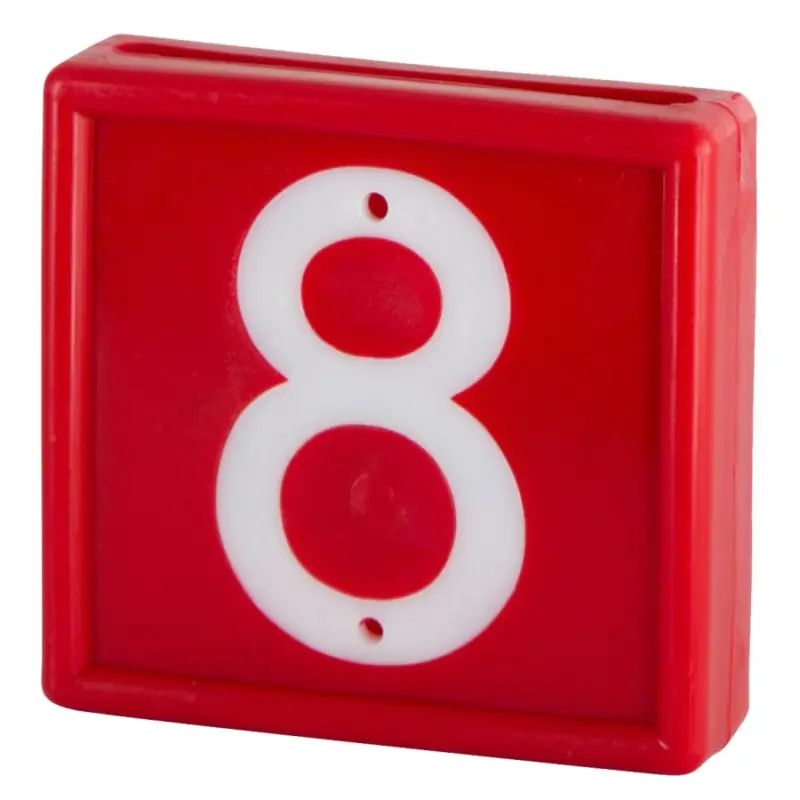Top-Seller Nummernblock 10 St. zum einschlaufen in Halsband bis 40 mm rot Nr. 8