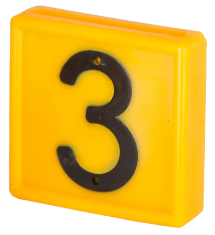 Nummernblock Nr. 3 / 10 St. zum einschlaufen in Halsband bis 40 mm gelb Neue Ware