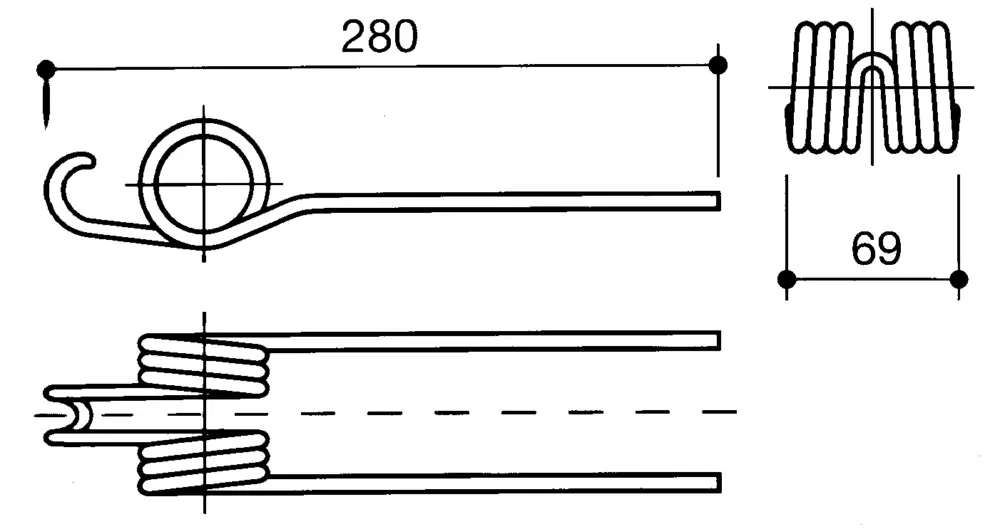 Bandrechenzinke anstelle Reform 160.420.109, L=280mm Nur Heute