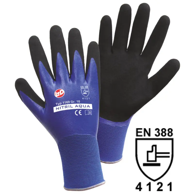 Neu Im Sortiment Feinstrickhandschuh Nitril Aqua