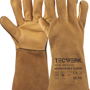 Neue Kollektion TecwerkSchweißerhandschuhe Mühlheim II Super Größe 10 gelb Rindnarben-/Spaltleder EN 388, EN 12477 Kategorie II