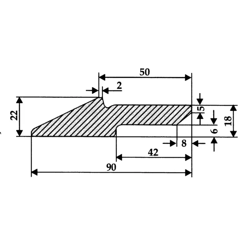Schnäppchen Schürfleiste 90 x 22 mm aus St 70.2