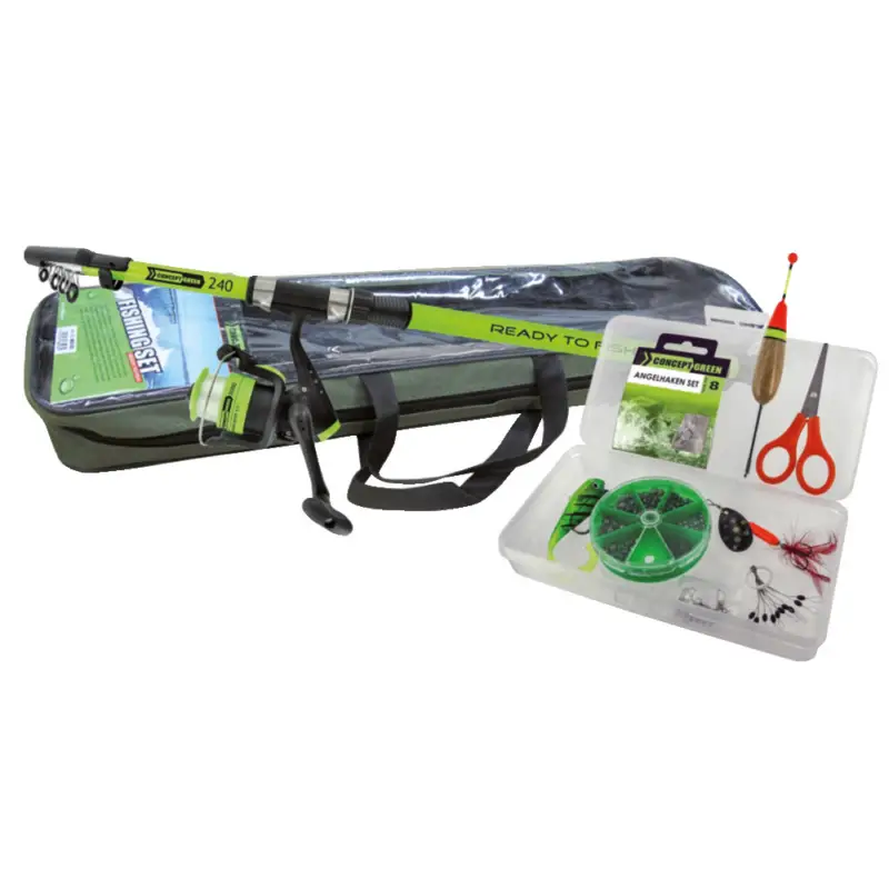 JenziTele Ruten Combo Green Concept Ready to fish â Ruten-Set inklusive Rutentasche SchnĂ€ppchen