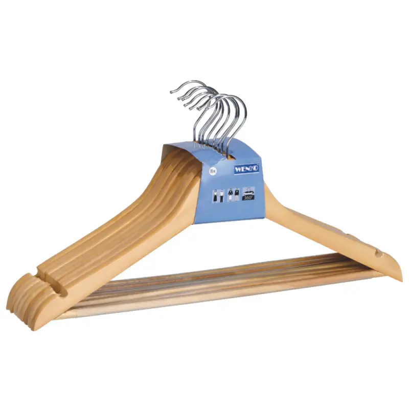 Sonderaktion WenkoKleiderbügel aus Holz 8er Pkg.