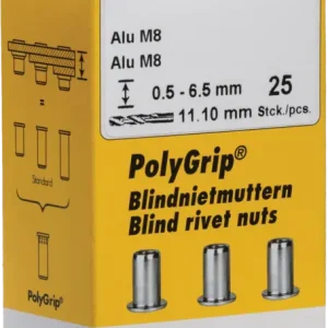 Geprüft GesipaBlindnieten Alu/Stahl Großkopf 25 Stk.